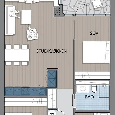 Astonishing Mountain At The Of Gaustablikk, 25m2 West Facing Terrace, 3 Bedrooms 公寓